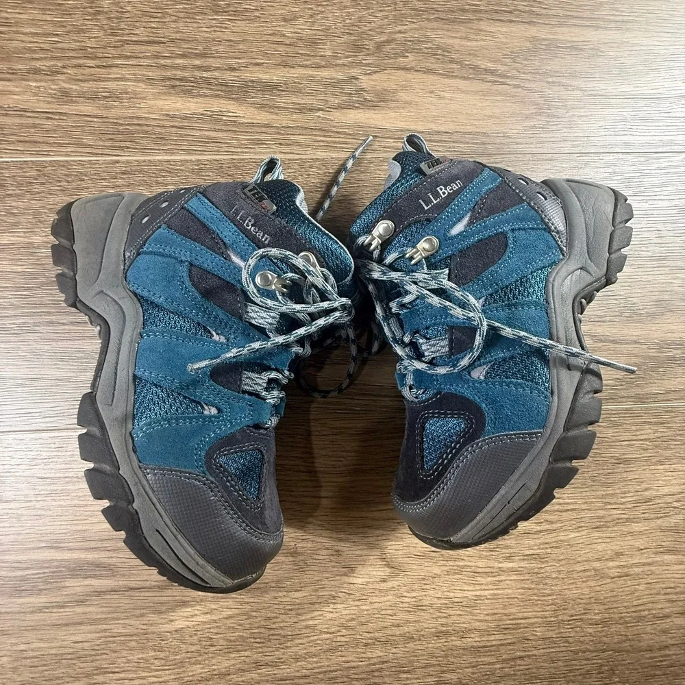 L.L. Bean Kids Trail Model Hiker Boots Waterproof Suede Blue Size 2 Outdoors